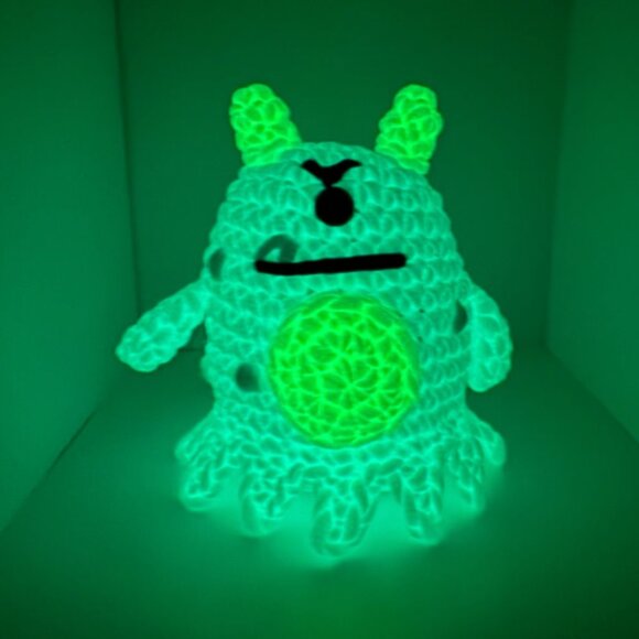 *Glow in the Dark* Woobles Bepi the Mercurian Crochet Alien (Pre-Made Plushie) - Picture 2 of 7